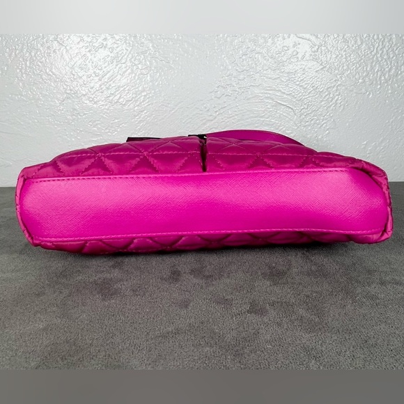Nicole Miller Vibrant Pink Quilted Crossbody Bag with Adjustable Strap - Picture 6 of 11